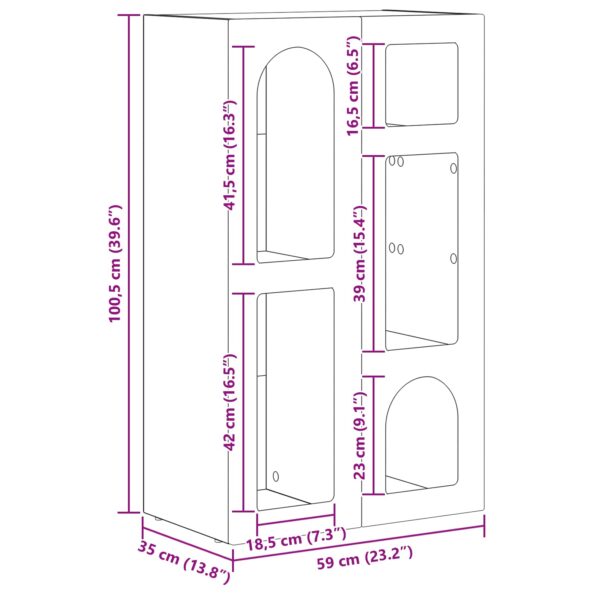 vidaXL Servírovacia skriňa Dymová dub 59 x 35 x 100,5 cm – Obrázok 12