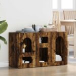 vidaXL Servírovacia skriňa Dymová dub 100 x 35 x 59 cm