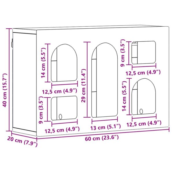 vidaXL Závesná skrinka Betónová šedá 60 x 20 x 40 cm Kompozitné drevo – Obrázok 9