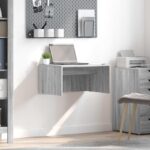 vidaXL Nástenný stôl Sivý Sonoma 60 x 45 x 30 cm Kompozitné drevo