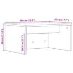 vidaXL Nástenný stôl Sivý Sonoma 60 x 45 x 30 cm Kompozitné drevo – Obrázok 11