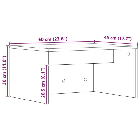 vidaXL Nástenný stôl Sivý Sonoma 60 x 45 x 30 cm Kompozitné drevo – Obrázok 11