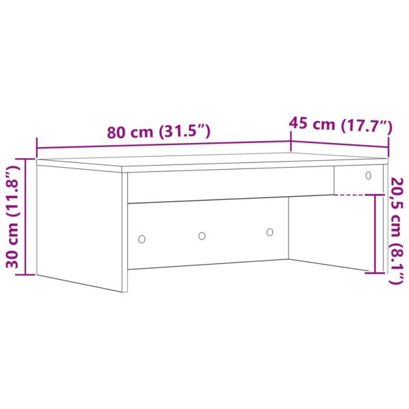 vidaXL Nástenný stôl Dymová dub 80 x 45 x 30 cm Kompozitné drevo – Obrázok 11