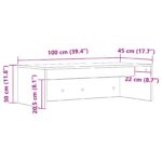vidaXL Nástenný stôl Dymová dub 100 x 45 x 30 cm Kompozitné drevo – Obrázok 11