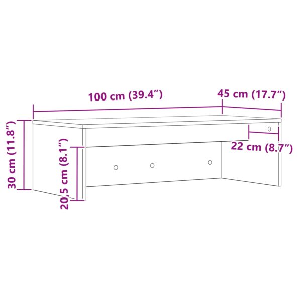 vidaXL Nástenný stôl Dymová dub 100 x 45 x 30 cm Kompozitné drevo – Obrázok 11