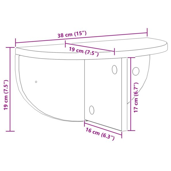 vidaXL Stenná polica Betónová šedá 38 x 19 x 19 cm Kompozitné drevo – Obrázok 11