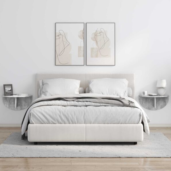vidaXL Stenná polica Nástenný 2 pcs Betónová šedá 48 x 24 x 24 cm – Obrázok 4