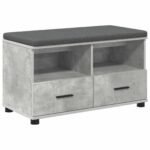 vidaXL Predsieňová lavica s vankúšom Betónovo Sivá 80 x 38 x 46 cm – Obrázok 2