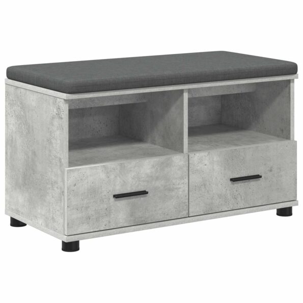 vidaXL Predsieňová lavica s vankúšom Betónovo Sivá 80 x 38 x 46 cm – Obrázok 2