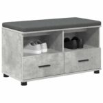 vidaXL Predsieňová lavica s vankúšom Betónovo Sivá 80 x 38 x 46 cm – Obrázok 3