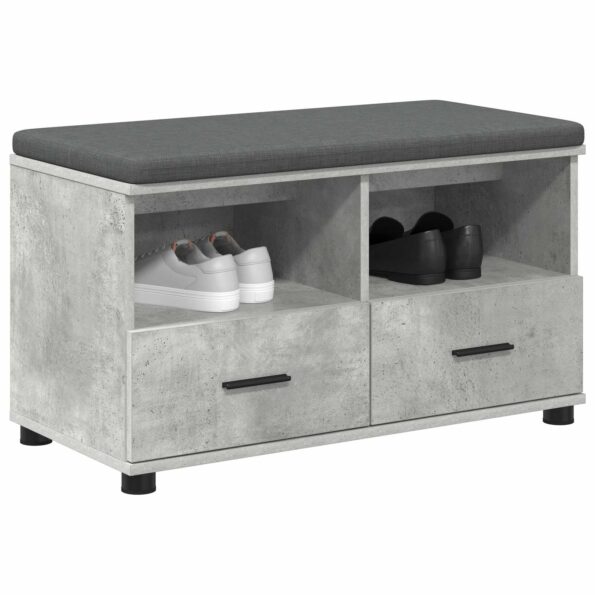 vidaXL Predsieňová lavica s vankúšom Betónovo Sivá 80 x 38 x 46 cm – Obrázok 3