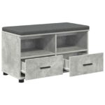 vidaXL Predsieňová lavica s vankúšom Betónovo Sivá 80 x 38 x 46 cm – Obrázok 5