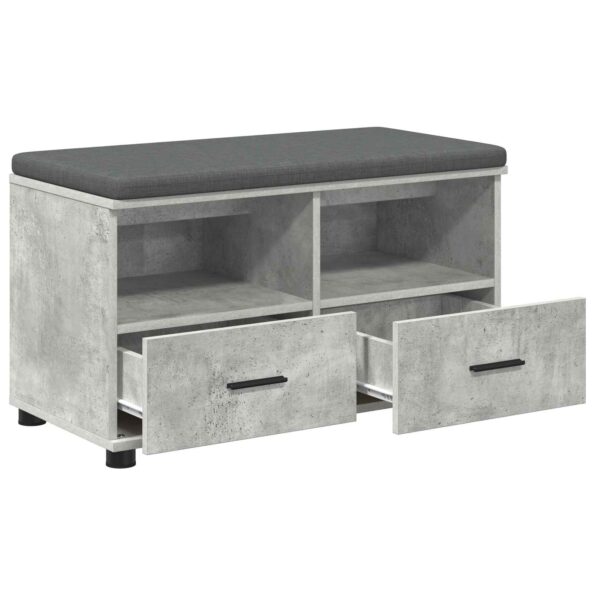 vidaXL Predsieňová lavica s vankúšom Betónovo Sivá 80 x 38 x 46 cm – Obrázok 5