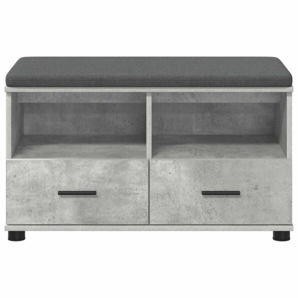 vidaXL Predsieňová lavica s vankúšom Betónovo Sivá 80 x 38 x 46 cm – Obrázok 6