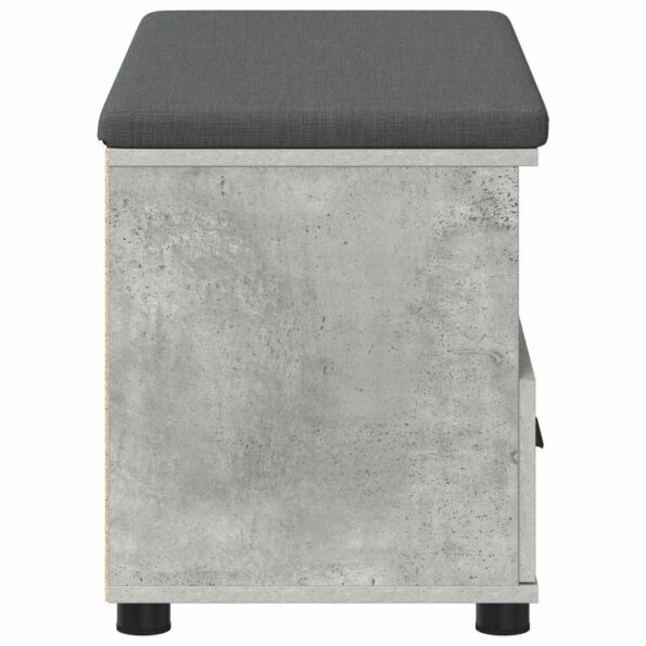 vidaXL Predsieňová lavica s vankúšom Betónovo Sivá 80 x 38 x 46 cm – Obrázok 7