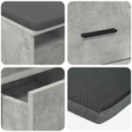vidaXL Predsieňová lavica s vankúšom Betónovo Sivá 80 x 38 x 46 cm – Obrázok 9
