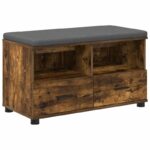 vidaXL Predsieňová lavica s vankúšom Údený Dub 80 x 38 x 46 cm – Obrázok 2
