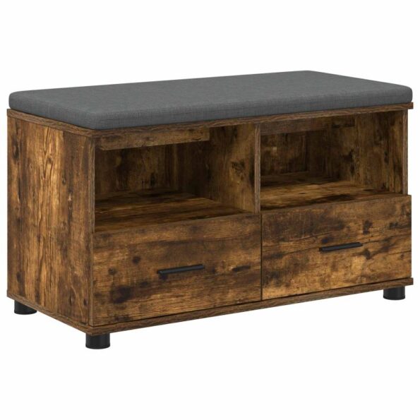 vidaXL Predsieňová lavica s vankúšom Údený Dub 80 x 38 x 46 cm – Obrázok 2