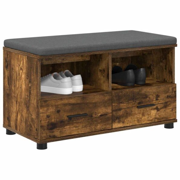 vidaXL Predsieňová lavica s vankúšom Údený Dub 80 x 38 x 46 cm – Obrázok 3