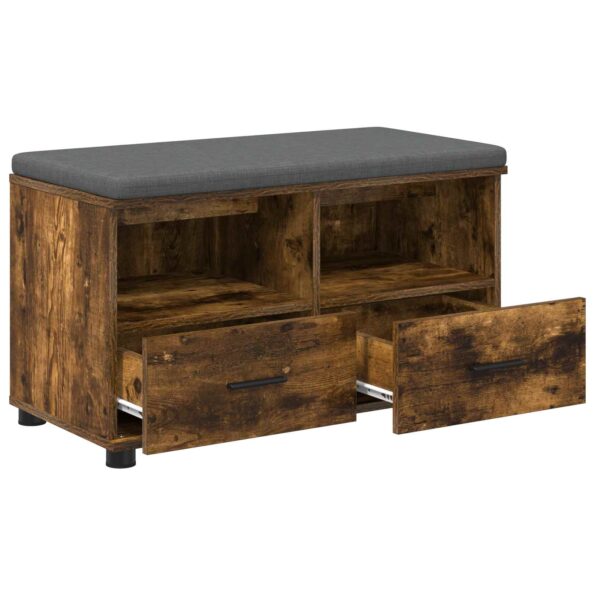 vidaXL Predsieňová lavica s vankúšom Údený Dub 80 x 38 x 46 cm – Obrázok 5