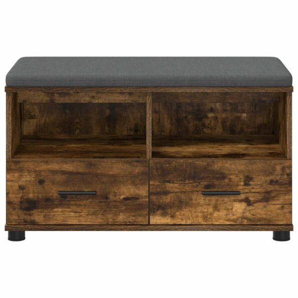 vidaXL Predsieňová lavica s vankúšom Údený Dub 80 x 38 x 46 cm – Obrázok 6