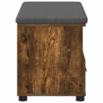 vidaXL Predsieňová lavica s vankúšom Údený Dub 80 x 38 x 46 cm – Obrázok 7