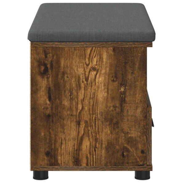 vidaXL Predsieňová lavica s vankúšom Údený Dub 80 x 38 x 46 cm – Obrázok 7