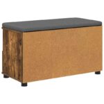 vidaXL Predsieňová lavica s vankúšom Údený Dub 80 x 38 x 46 cm – Obrázok 8