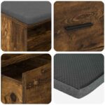 vidaXL Predsieňová lavica s vankúšom Údený Dub 80 x 38 x 46 cm – Obrázok 9