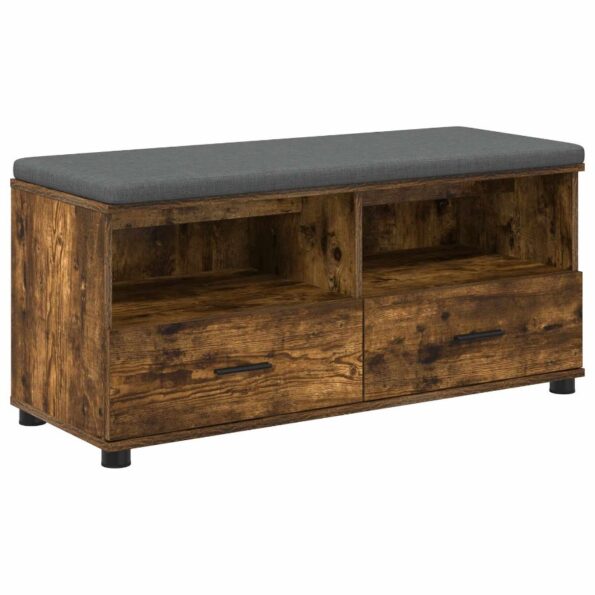 vidaXL Predsieňová lavica s vankúšom Údený Dub 100 x 38 x 46 cm – Obrázok 2