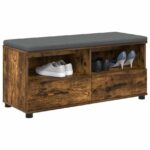 vidaXL Predsieňová lavica s vankúšom Údený Dub 100 x 38 x 46 cm – Obrázok 3