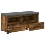 vidaXL Predsieňová lavica s vankúšom Údený Dub 100 x 38 x 46 cm – Obrázok 5