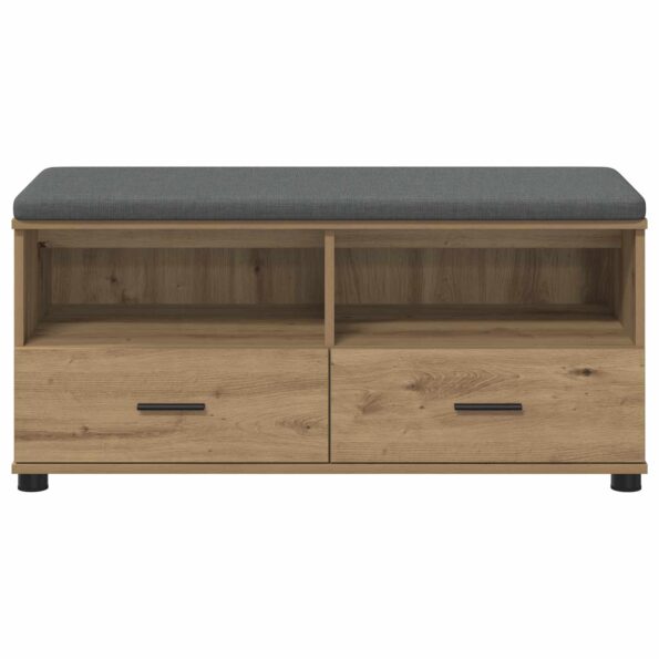 vidaXL Predsieňová lavica s vankúšom Remeselný dub 100 x 38 x 46 cm – Obrázok 6