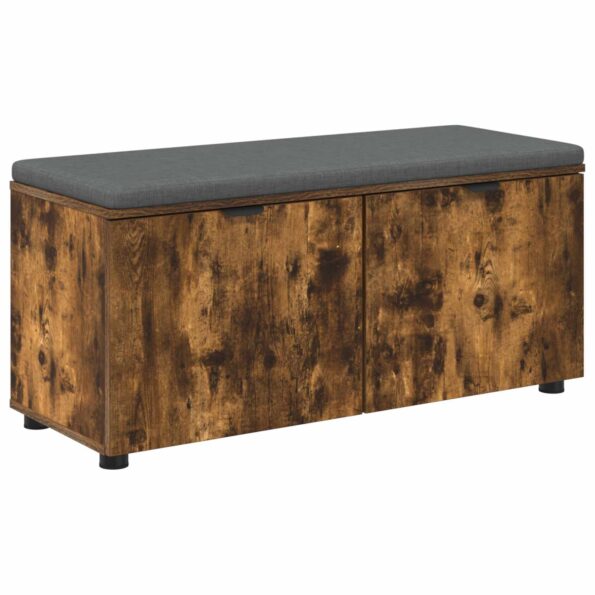 vidaXL Predsieňová lavica s vankúšom Údený Dub 100 x 38 x 46 cm – Obrázok 2