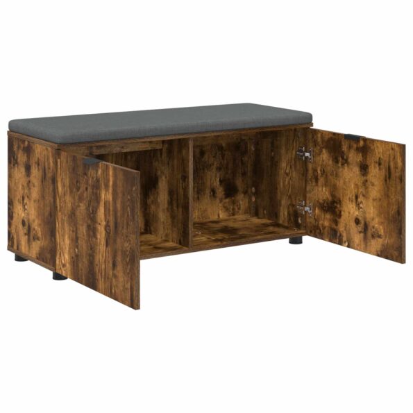 vidaXL Predsieňová lavica s vankúšom Údený Dub 100 x 38 x 46 cm – Obrázok 5