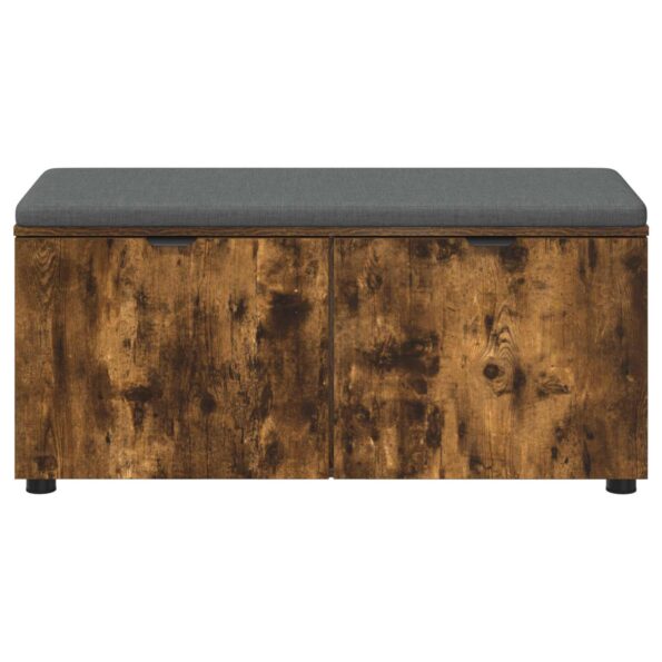 vidaXL Predsieňová lavica s vankúšom Údený Dub 100 x 38 x 46 cm – Obrázok 6