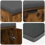 vidaXL Predsieňová lavica s vankúšom Údený Dub 100 x 38 x 46 cm – Obrázok 9