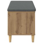 vidaXL Predsieňová lavica s vankúšom Remeselný dub 60 x 38 x 46 cm – Obrázok 7