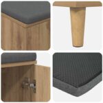 vidaXL Predsieňová lavica s vankúšom Remeselný dub 60 x 38 x 46 cm – Obrázok 9