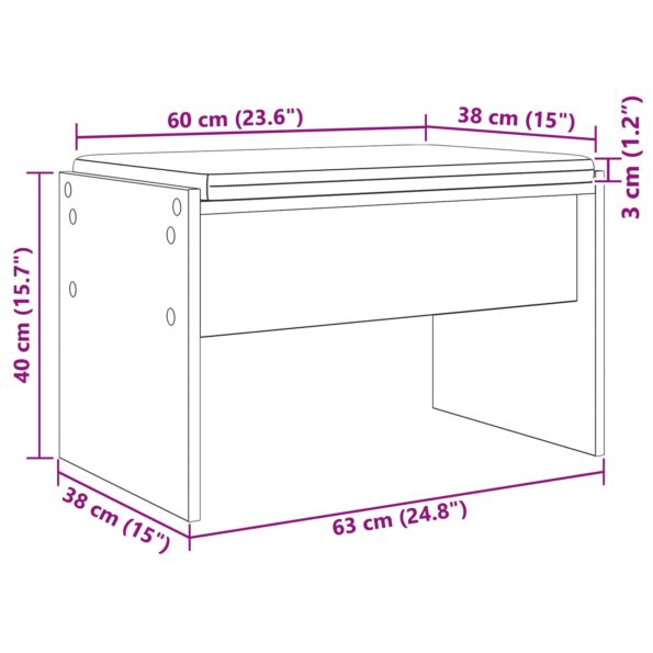 vidaXL Predsieňová lavica s vankúšom Sonoma dub 60 x 38 x 46 cm – Obrázok 11
