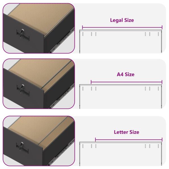 vidaXL Skriňa na dokumenty so zásuvkou Čierna 44 x 50 x 106.5 cm – Obrázok 11