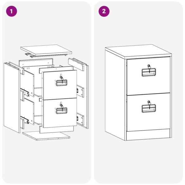 vidaXL Skriňa na dokumenty so zásuvkou Čierna 44 x 50 x 106.5 cm – Obrázok 12