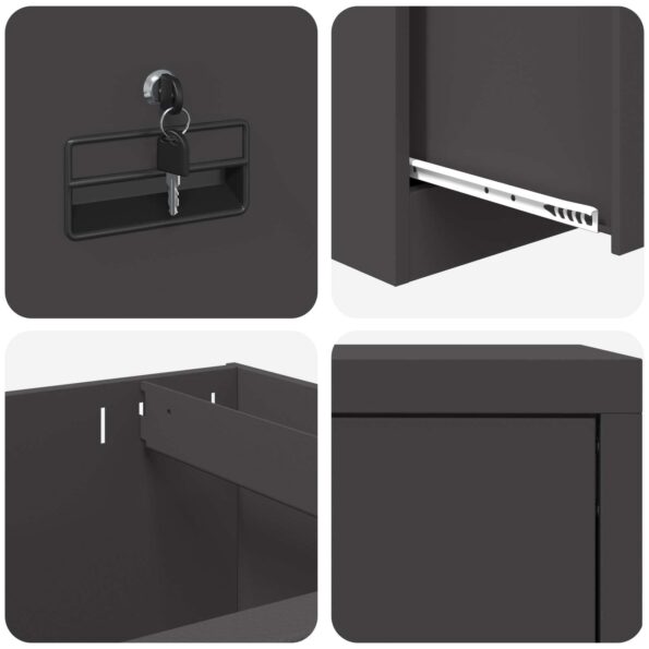 vidaXL Skriňa na dokumenty so zásuvkou Čierna 44 x 50 x 106.5 cm – Obrázok 10