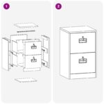 vidaXL Skriňa na dokumenty so zásuvkou Čierna 44 x 50 x 106.5 cm – Obrázok 12