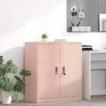 vidaXL Úložná skrinka Ružová 80 x 40 x 90 cm Studenokoľajná oceľ