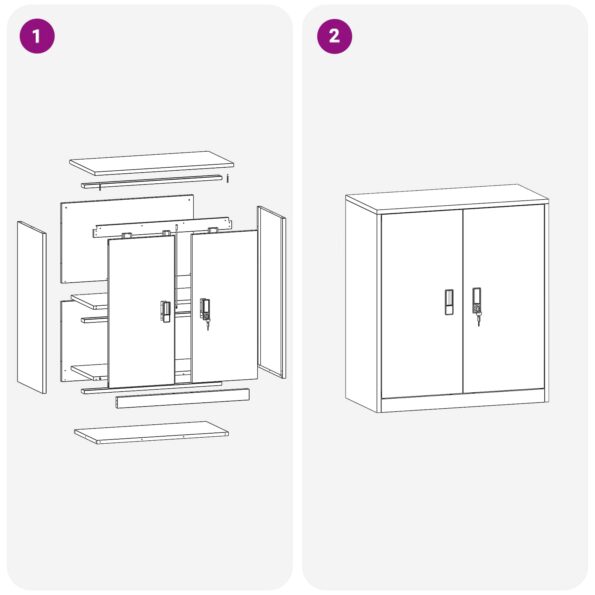 vidaXL Úložná skrinka Ružová 80 x 40 x 90 cm Studenokoľajná oceľ – Obrázok 11