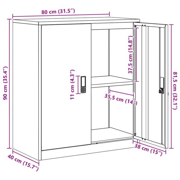 vidaXL Úložná skrinka Ružová 80 x 40 x 90 cm Studenokoľajná oceľ – Obrázok 13