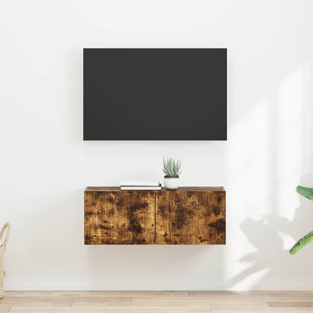 892180_1.jpg vidaXL TV nástenná skriňa Nástenný 2 pcs Dymová dub 39 x 31 x 29,5 cm – Obrázok 1