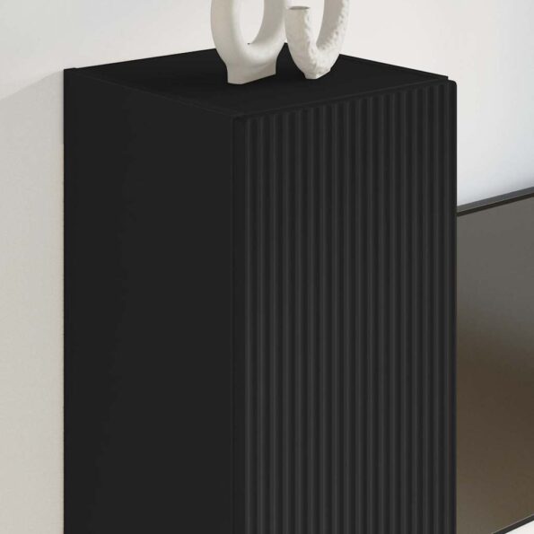 vidaXL TV nástenná skriňa Nástenný 2 pcs Čierna 30 x 31 x 60 cm – Obrázok 4