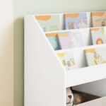 vidaXL Detský regál Biela 72,5 x 29,5 x 69 cm Kompozitné drevo – Obrázok 5